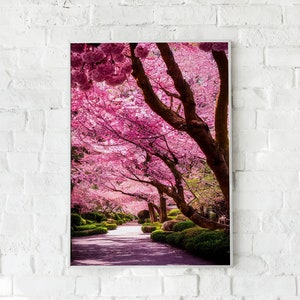 Sakura Print, Poster, Canvas or Digital File, Cherry Blossom, Wall Art, Home Decor, Gift for her