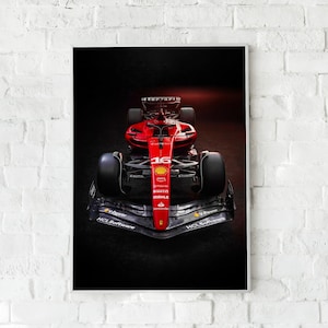 F1 Wall Art, Ferrari SF-23, Season 2023, Charles Leclerc, #16, Vertical Poster or Canvas, Man Cave Decor, Ferrari F1