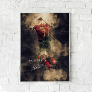 Cristiano Ronaldo Poster, Matte Papper or Canvas Print, Portugal Football, Soccer Wall Art, Football Art, Boys Room Decor