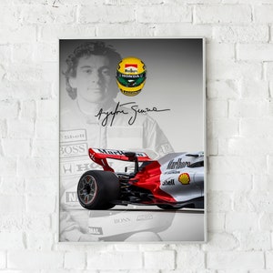 Ayrton Senna F1 Poster, Paper or Canvas Print, McLaren, F1 Wall Art, Man Cave Decor