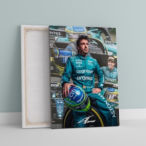 Formel 1, Fernando Alonso, Leinwand oder Poster, Wandkunst, F1 Saison 2023, Aston Martin F1 AMR23, Home Decor