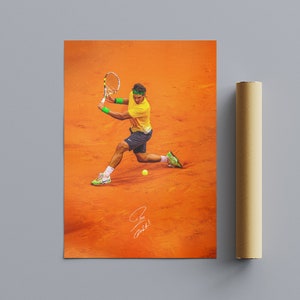 Póster o lienzo de Rafael Nadal, vertical, Rey Rafa, Roland Garros, tenis, cueva del hombre, arte de pared, decoración de oficina
