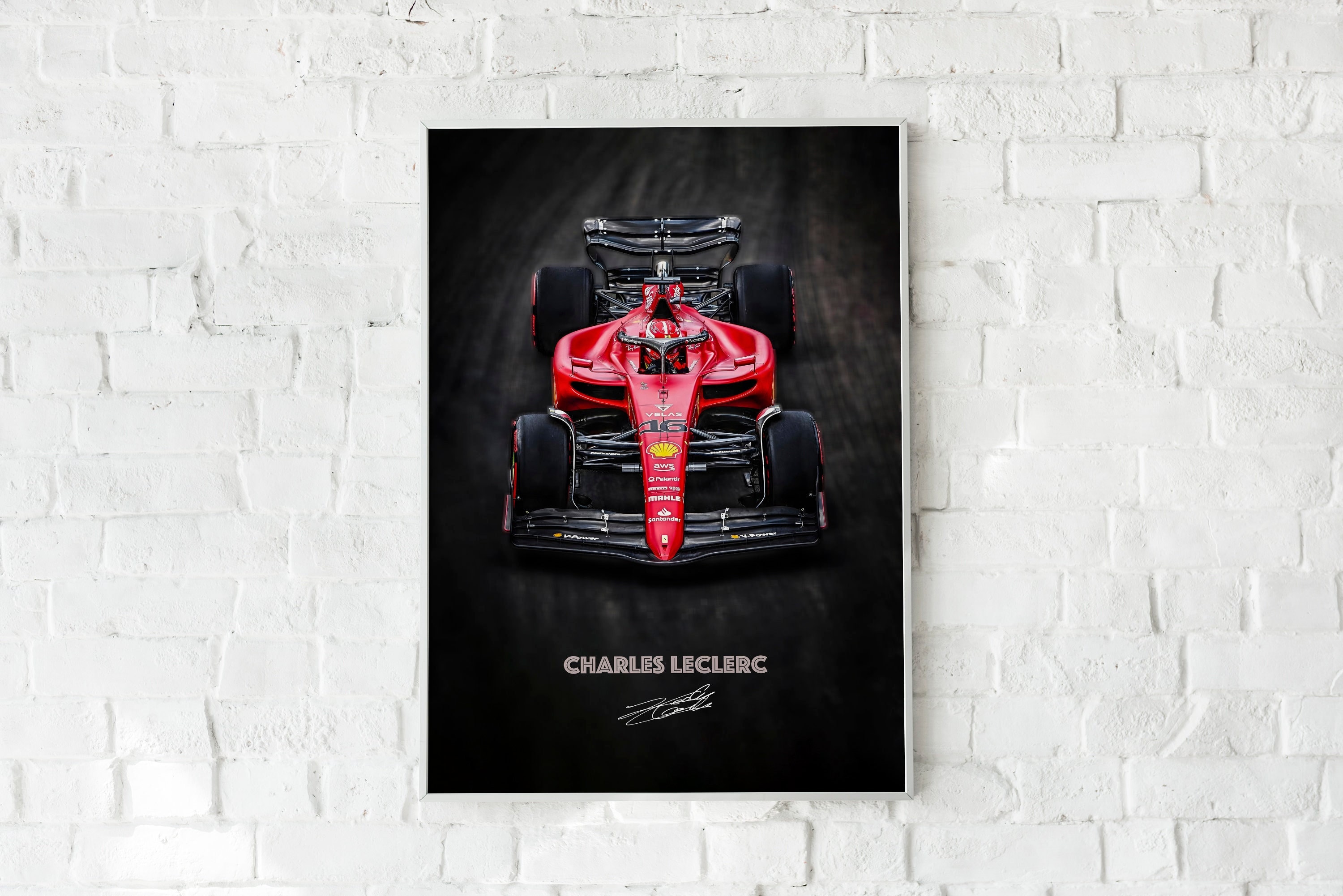 シャルル・ルクレール フェラーリ F1-75 ポスターまたはキャンバス、F1