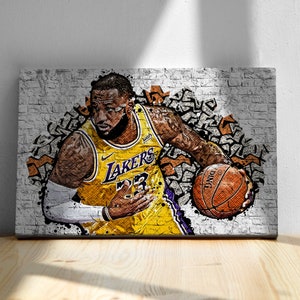 LeBron James, Graffiti Style, Wall Art, Poster, Canvas or Paper Print, Basketball Poster, Sports Art, NBA, LA Lakers