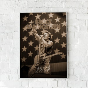 Bruce Springsteen Poster, Sepia Tone Style, Paper or Canvas Print, Man Cave Wall Art, Gift for Bruce Springsteen Fans