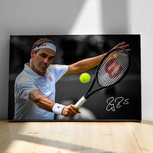 Roger Federer, Pôster ou Tela, Lenda do Tênis, ATP, Wimbledon, Arte Esportiva, Arte de Parede