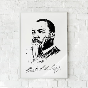 Martin Luther King Jr. Poster or Canvas Print, Wall Art, Various Sizes, Office or Home Decor