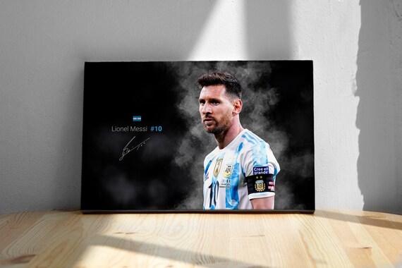 Lionel Messi Argentina Poster or Canvas Print: Soccer Wall Art, Man Cave Decor