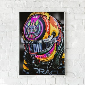Cartel de Sergio Pérez "Checo" F1, lienzo o impresión de papel mate premium, arte de pared de Fórmula 1, decoración de la cueva del hombre, idea de regalo de F1