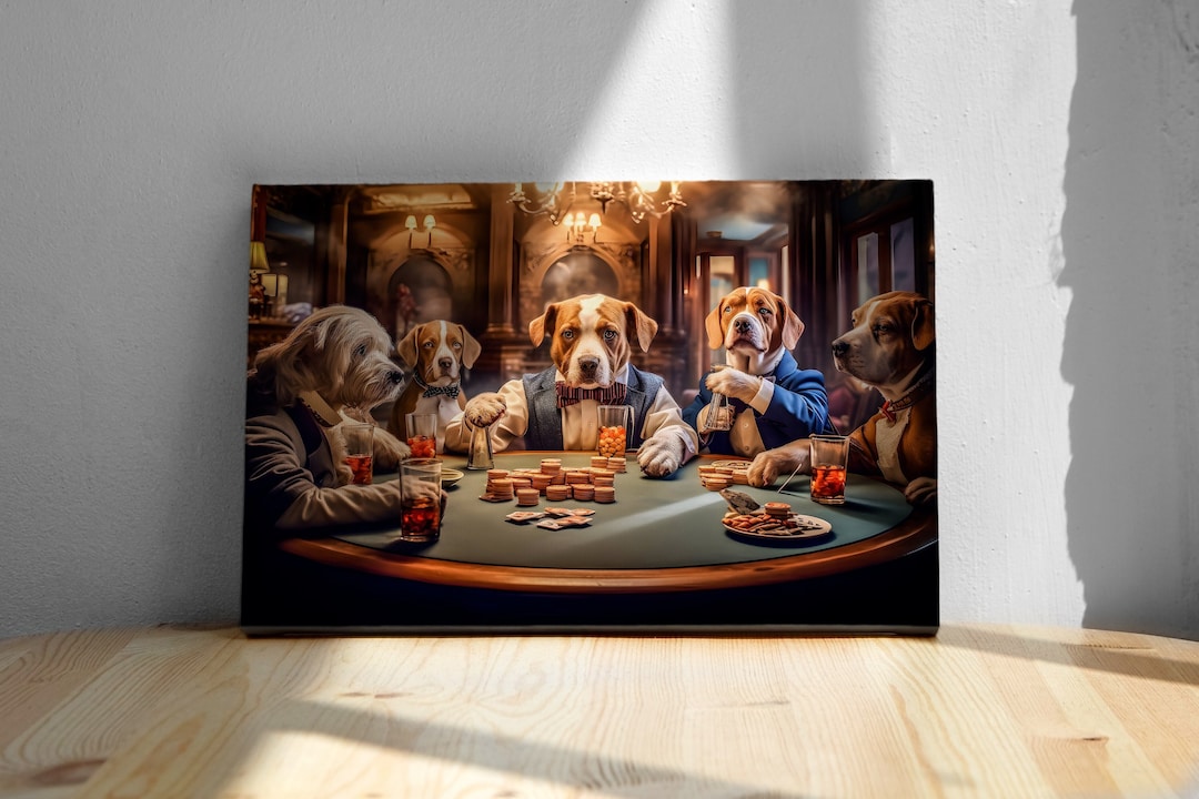 Vintage Dogs Playing Poker Canvas/matte Paper Poster, Various Sizes up