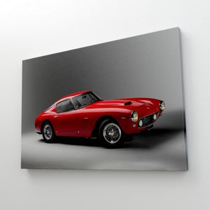 Retro Ferrari Wall Art, Canvas or Poster, Home Decor, 1961 Ferrari 250 GT SWB Berlinetta