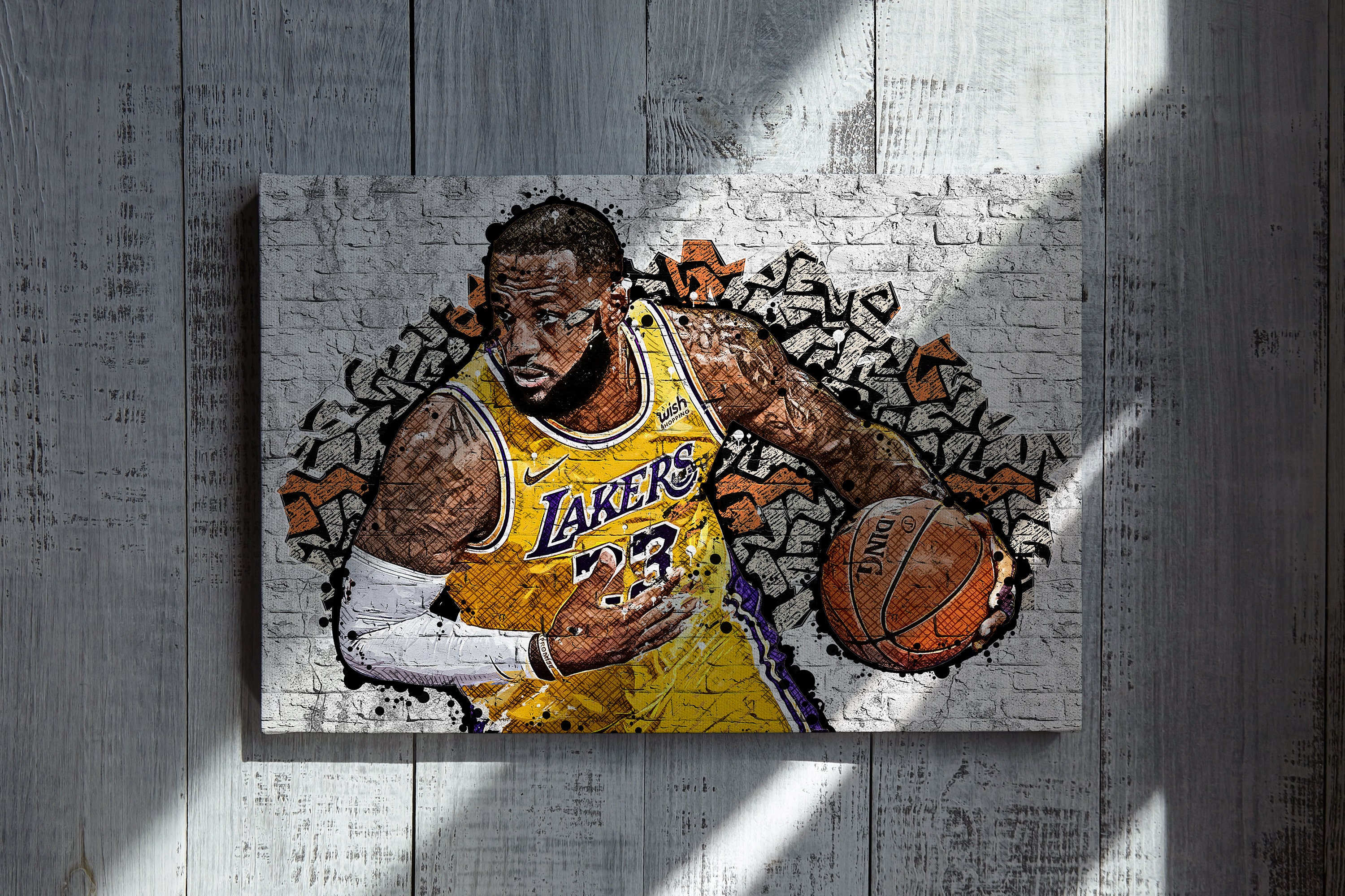 Canvas Print Lebron James Poster, L J Basketball Wall Art - KatiaSkye