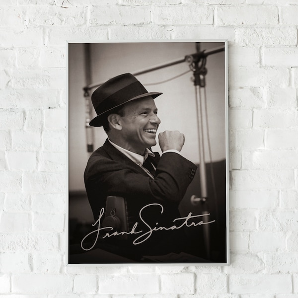 Frank Sinatra Signature Poster, Paper or Canvas Print or Digital Download, Man Cave Wall Art, Gift For Music Fan