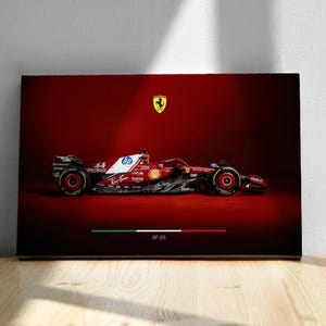 Póster de F1, Ferrari SF-25, Lewis Hamilton, temporada 2025, n.º 44, impresión en lienzo o papel, cueva del hombre, arte de pared, regalo