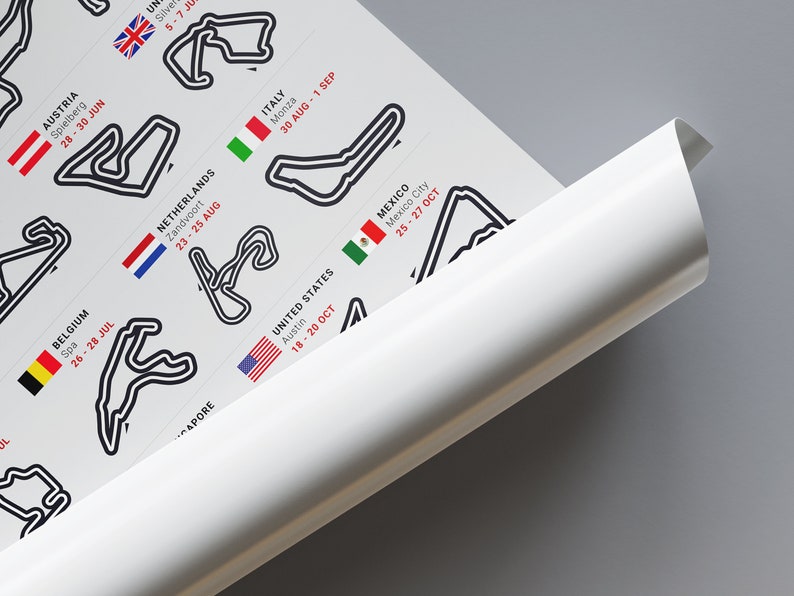 Formula 1 Wall Calendar F1 Season 2025 Canvas or Poster F1 Etsy