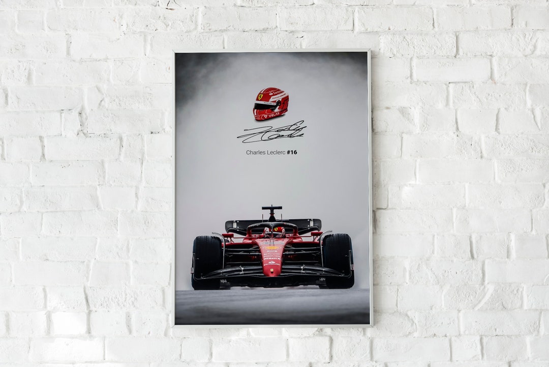 Formula One Poster or Canvas, Charles Leclerc Signature, #16