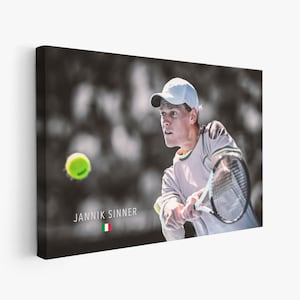 Pôster de Jannik Sinner, impressão em papel ou tela, Australian Open 2024, tênis, arte esportiva, decoração de parede, ideia de presente de tênis