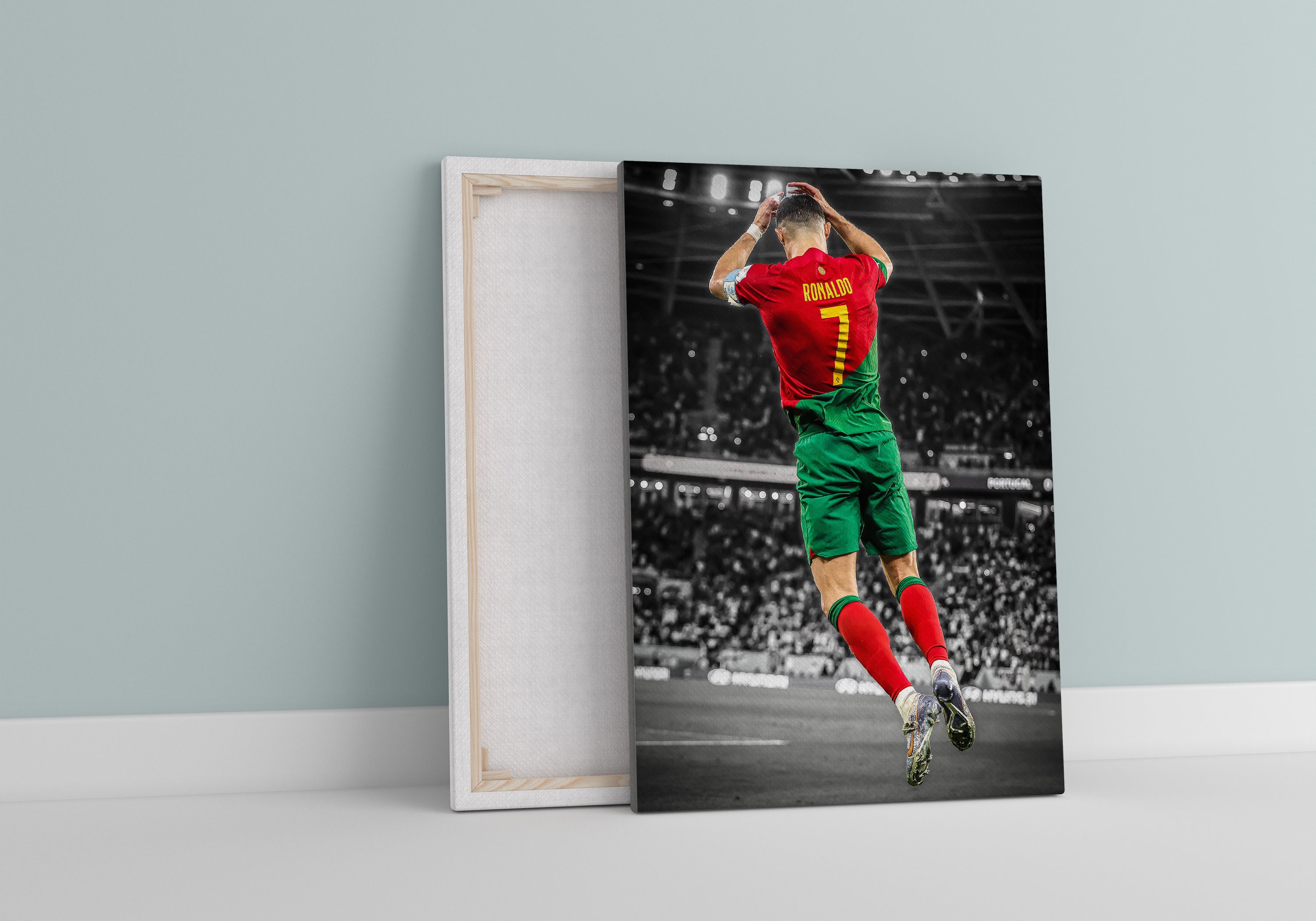 Cristiano Ronaldo CR7 Portugal/football World Cup Poster Wall Art  Waterproof Canvas Poster Wall Decor Hanging Metal Poster Signs for Home boy  gift