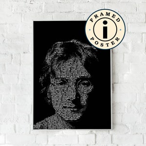 ジョン・レノン直筆imagine歌詞★★レザー生地ポスター★★ 限定5枚】JOHN LENNON 