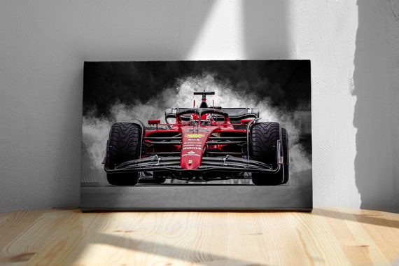 Charles Leclerc, F1 Poster, Canvas, Scuderia Ferrari, F1-75 Car