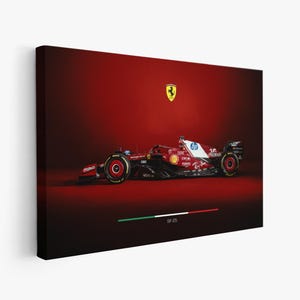 Cartaz F1 Ferrari SF-25, Charles Leclerc, Temporada 2025, #16, Impressão em papel ou tela, Caverna do homem, Arte de parede, Ideia para presente