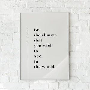 Mahatma Gandhi Motivational Quote Poster, Canvas or Paper Print or Digital Download, Wall Art, Ofice Decor