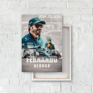 Fernando Alonso F1 Poster: Aston Martin Racing, Canvas or Matte Print