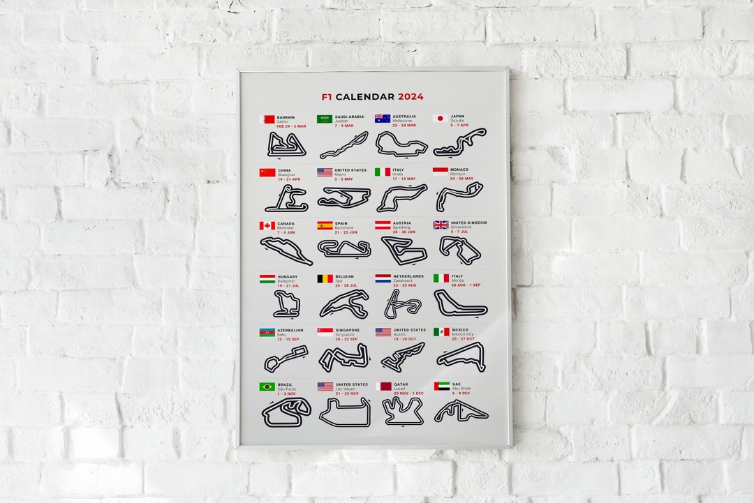 Formula 1 Wall Calendar F1 Season 2025 Canvas or Poster F1 - Etsy