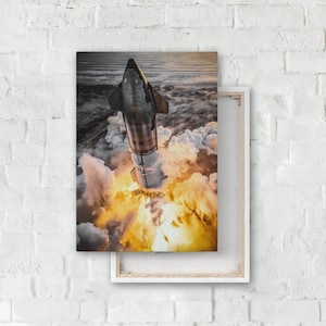 SpaceX Starship Poster - Canvas or Paper Print or Digital File, Space Art, Wall Decor, Gift Idea