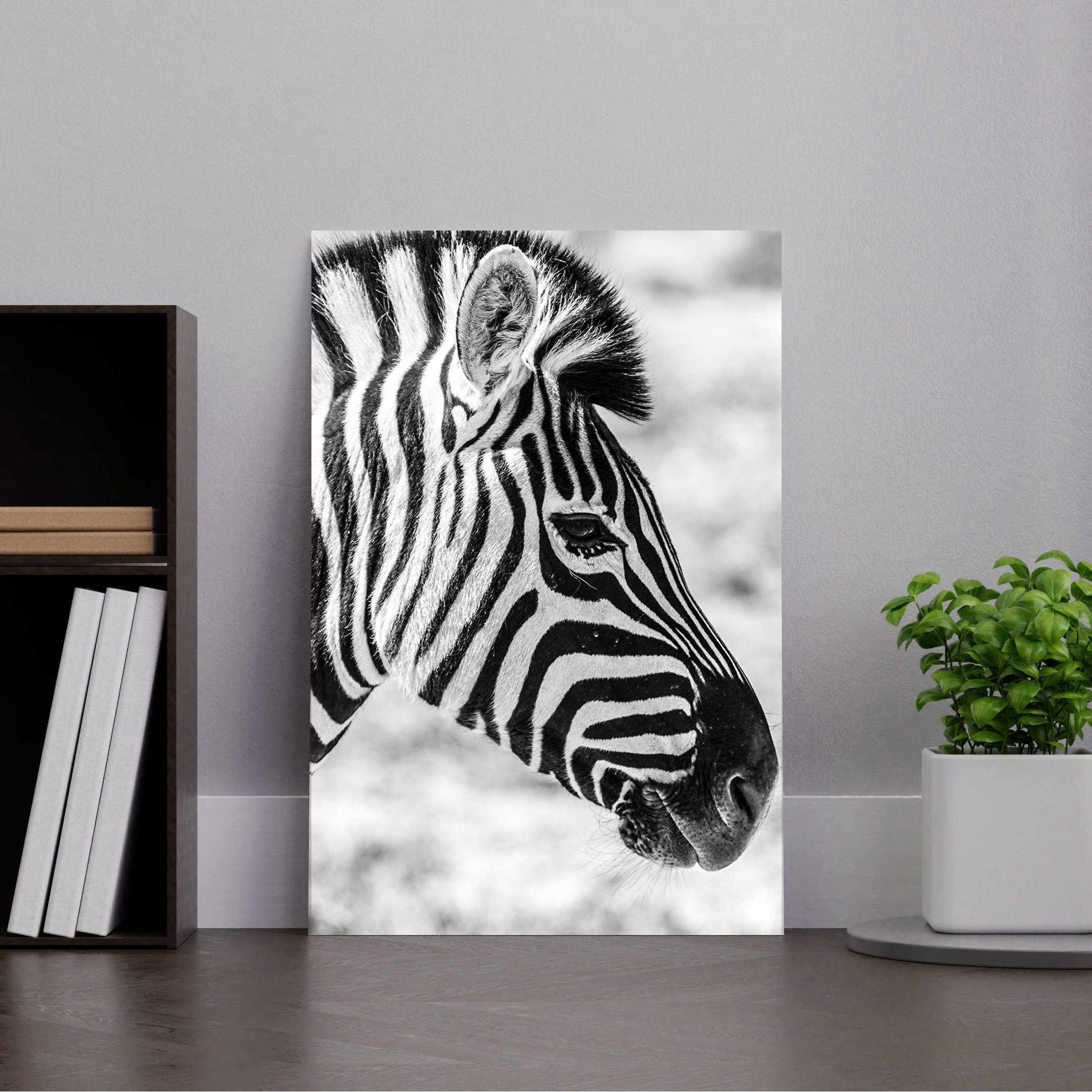 Zebra Animal Kawaii Poster Baby Room Art Canvas Paint Hanging Wall Nursery Decor 
