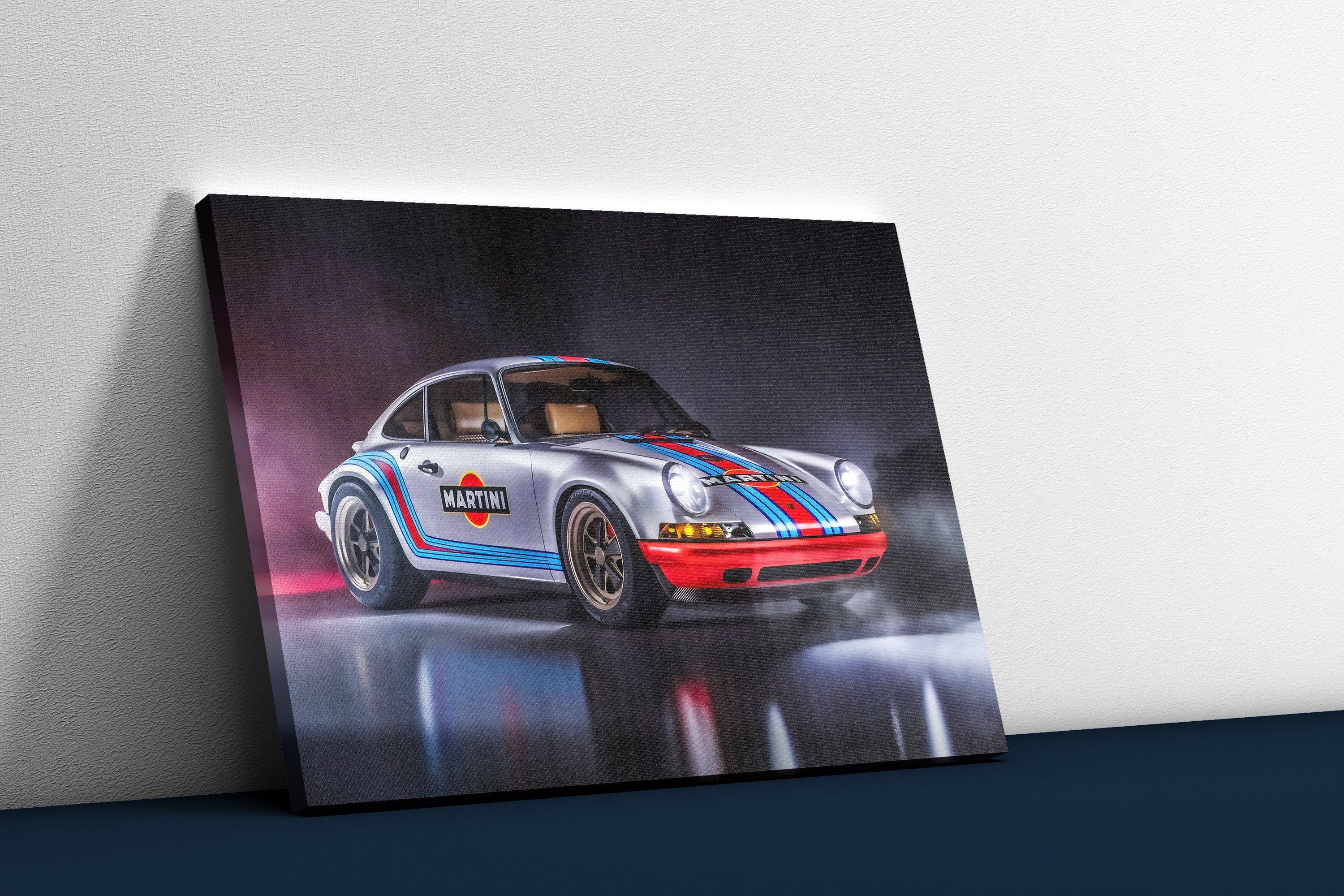 Porsche 911 Wall Art, Poster, Paper or Canvas Print, Historic Racing Car,  Martini, Man Cave Decor, Gift Idea 