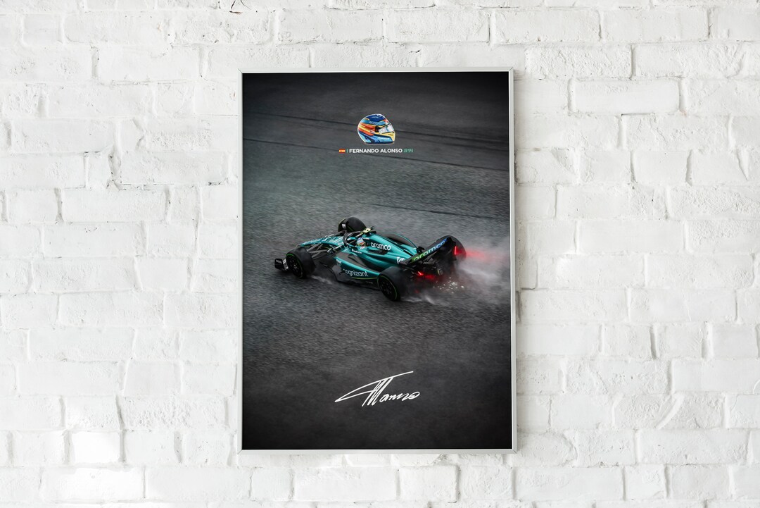 Fernando Alonso Aston Martin AMR23 Formula One Canvas/poster