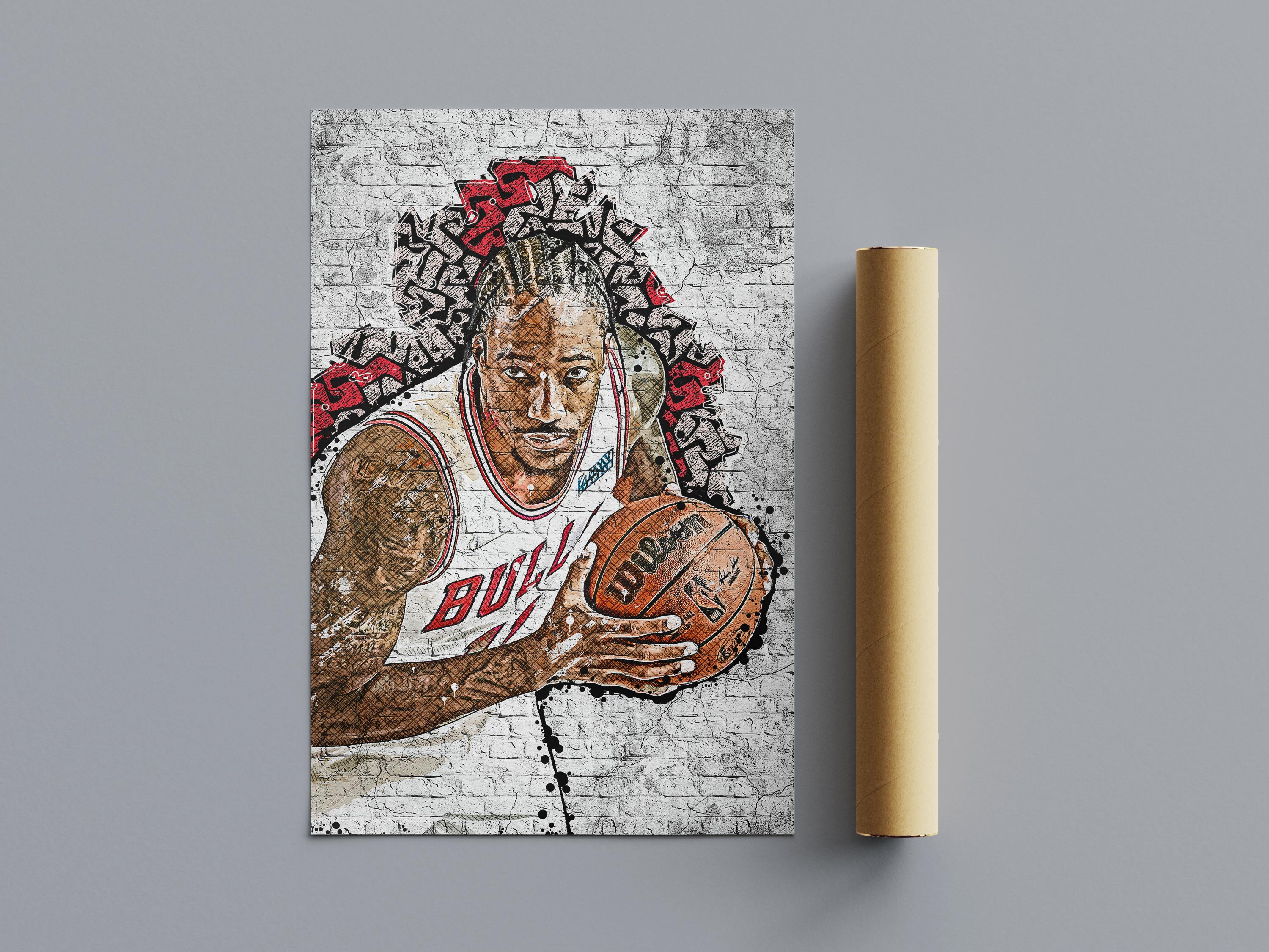 Demar Derozan Graffiti Art: Chicago Bulls NBA Poster or Canvas Print - Etsy, image size:3000x2250