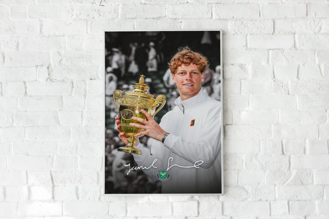 Jannik Sinner Wimbledon 2025 Poster, Paper or Canvas Print, Poster