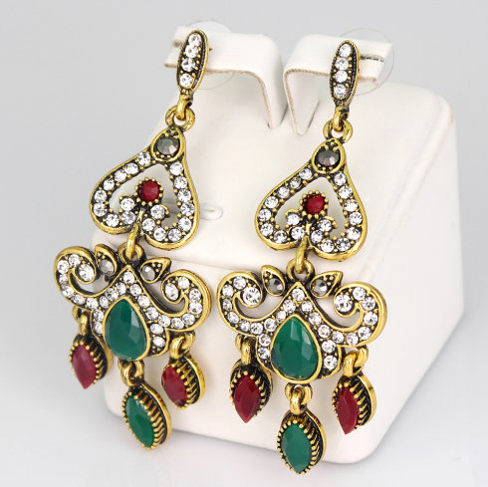 Dangle Chandelier Earrings Crystal Earrings Bridal Opal Etsy