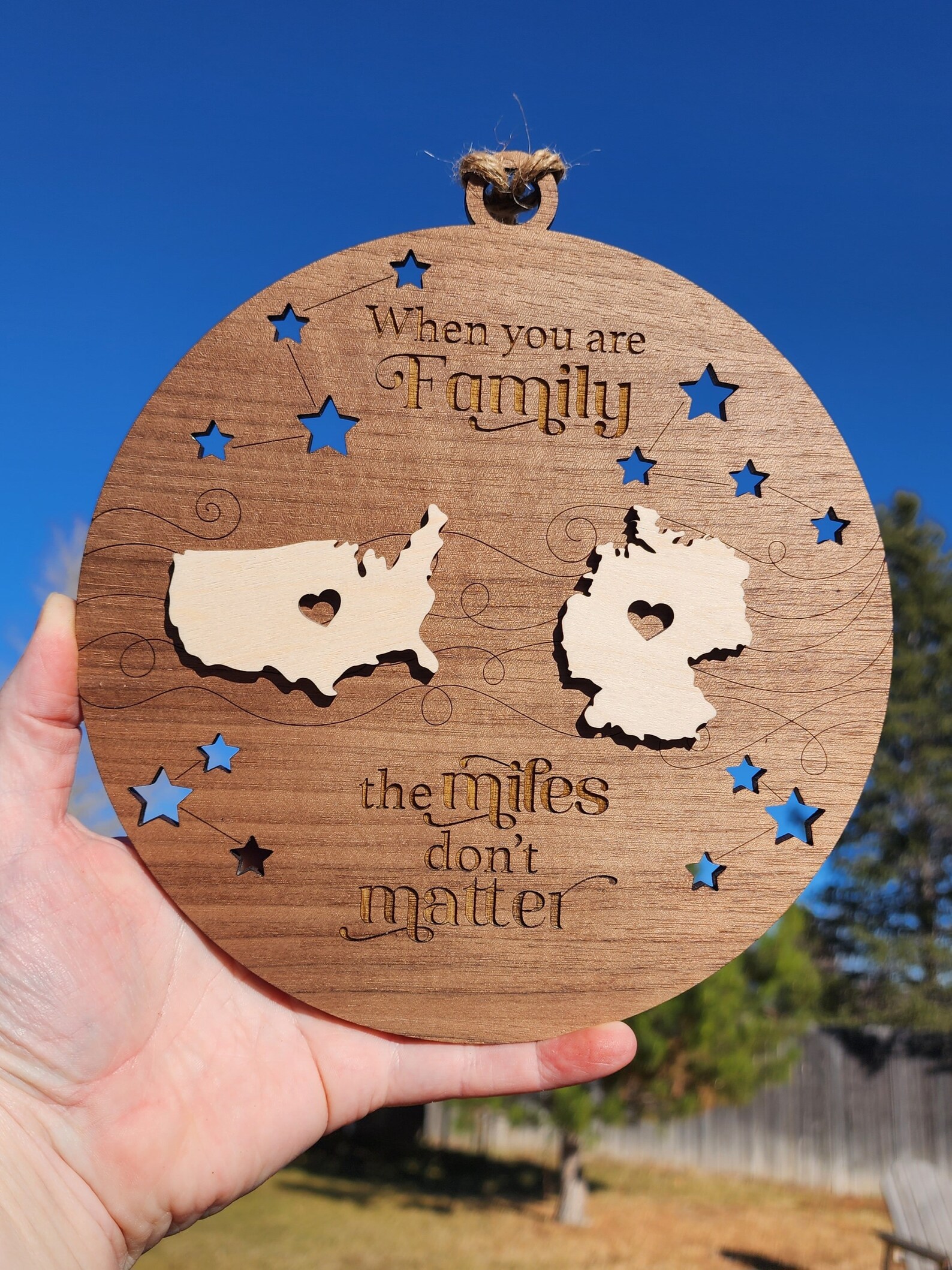 Custom Family Sign, Long Distance Family Wood Sign, Miles Don't Matter ...