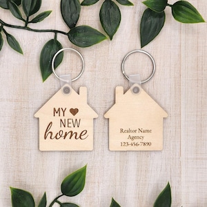 New Homeowner Keychain, Personalized Realtor Keychains, Bulk Realtor Keychain, Real Estate Key Chains, Realtor Client Gift, My New Home
