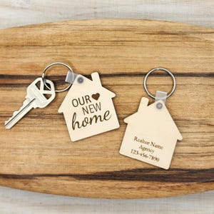 Our New Home Keychain, Personalized Realtor Keychains, Realtor Closing Gift Key Chains, New Homeowner Keychain, Real Estate Agent Keychain