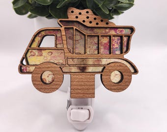 Dump Truck Night Light, Dump Truck Gifts, Wall Plug In Nightlights, Light for Kids Room, Vehicle Room Decor, Construction Gifts for Boys