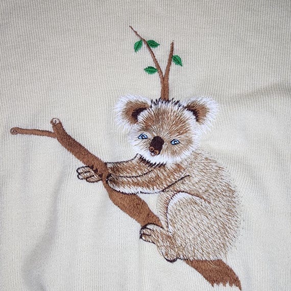 Vintage 1970s LeRoy Knitwear Womens Sweater Koala… - image 3
