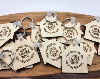 Customized Realtor Keychain, Engraved House Keychain, Home Sweet Home, Realtor Closing Gift, New Homeowner Keychain, Real Estate Agent Gift