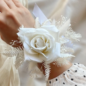 Wrist Corsage Bracelet Bridesmaid Hand Flower Wedding Party Prom Band Decor