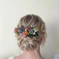 Wildflower Hair Comb / Dried Floral Bridal Accessory, Boho Rustic Wedding Piece, Summer Flower Hair Decoration