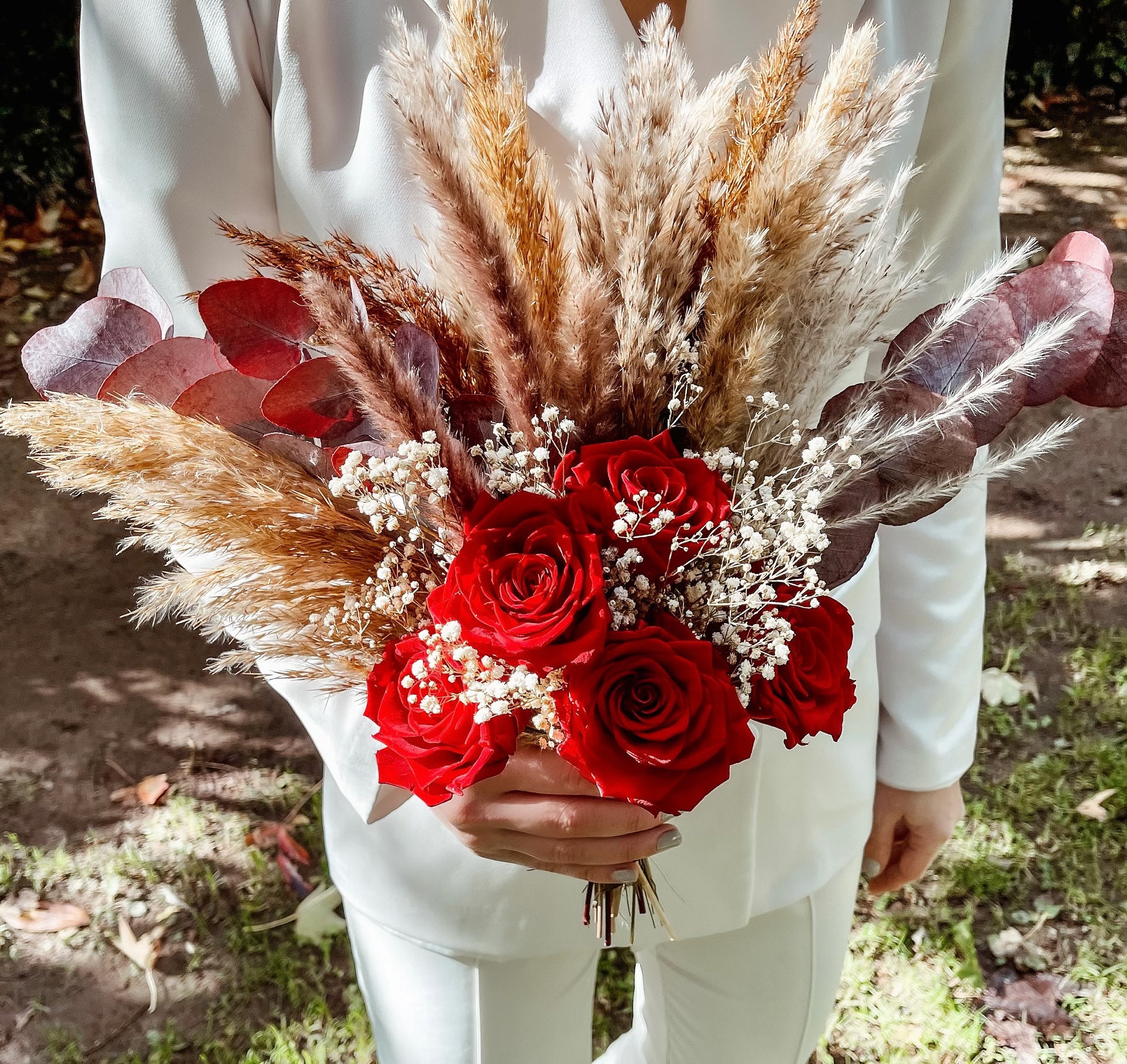 Pampas Grass Bouquet Dried Flowers / Fall wedding bouquet 
