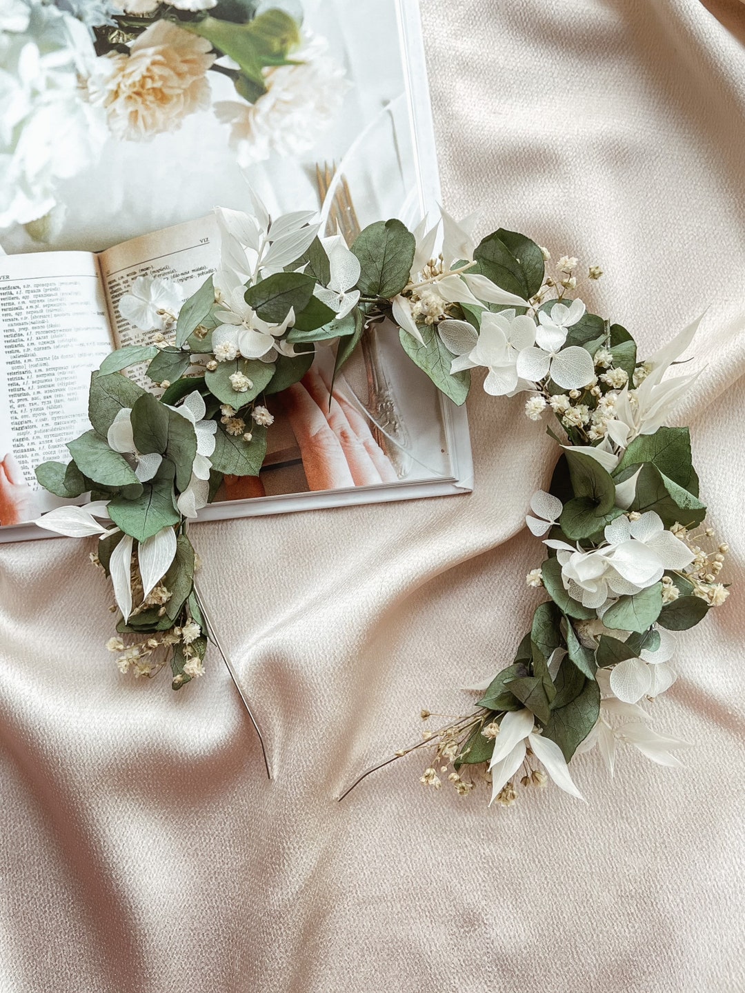 Greenery Natural Flower Headband/ Eucalyptus Headpiece / Bridal Flower