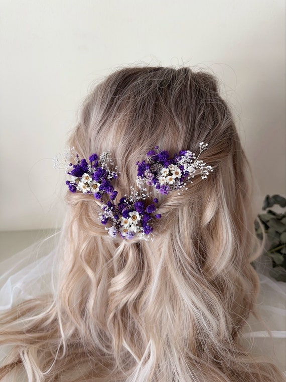 purple flower hair accessories