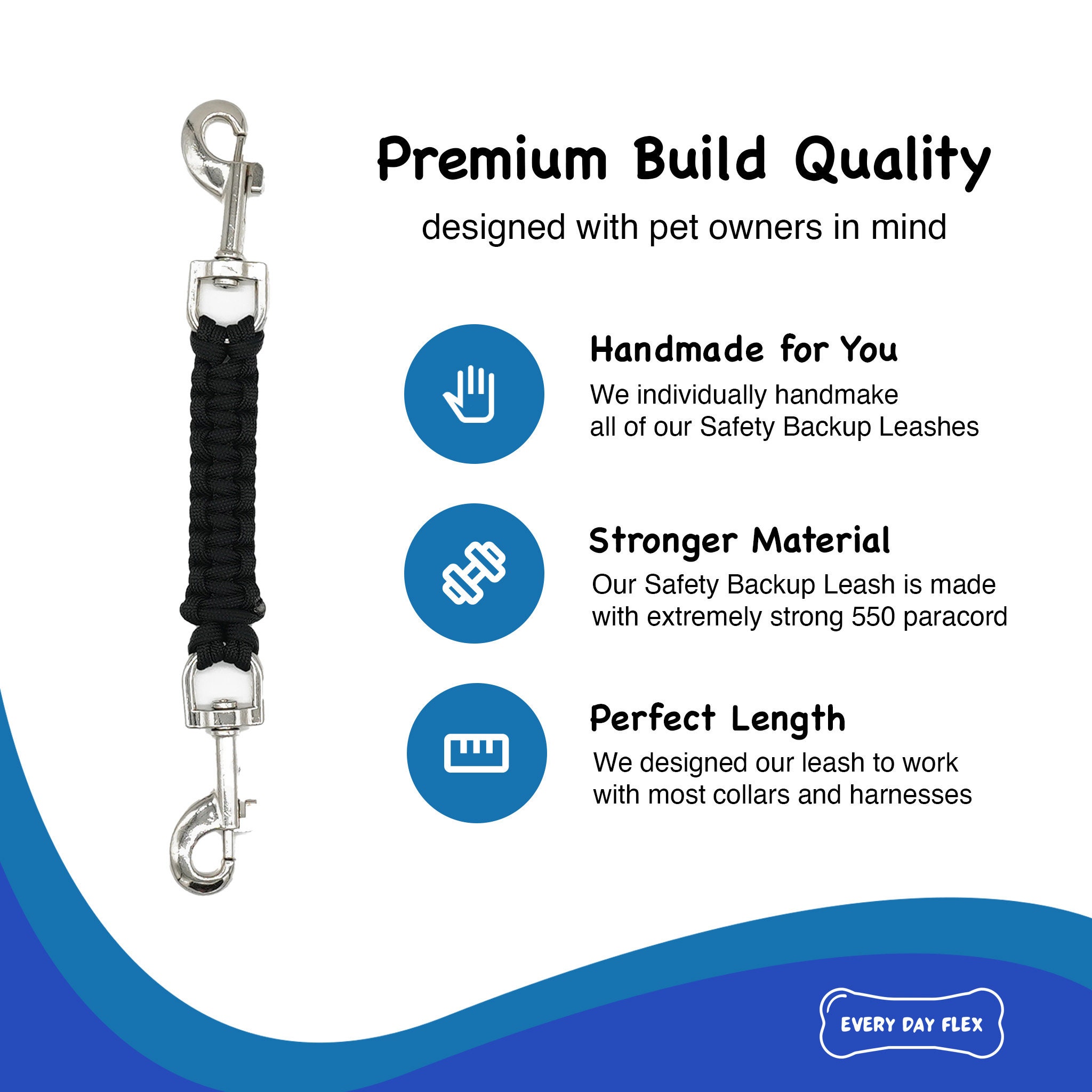 Dog Collar Safety Leash Prong Collar Back up Strap Clip Etsy