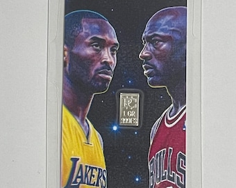 Michael Jordan and Kobe Bryant Custom Card With .999 Silver Grain 1GR
