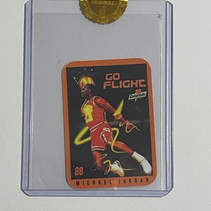 Tarjeta sellada de 1988 Michael Jordan Go Flight Nike Gatorade Slam Dunk Champion Bulls Tobacco Size imagen 1