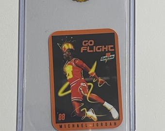 1988 Michael Jordan Go Flight Nike Gatorade Slam Dunk Champion Bulls Tobacco Size Card SEALED